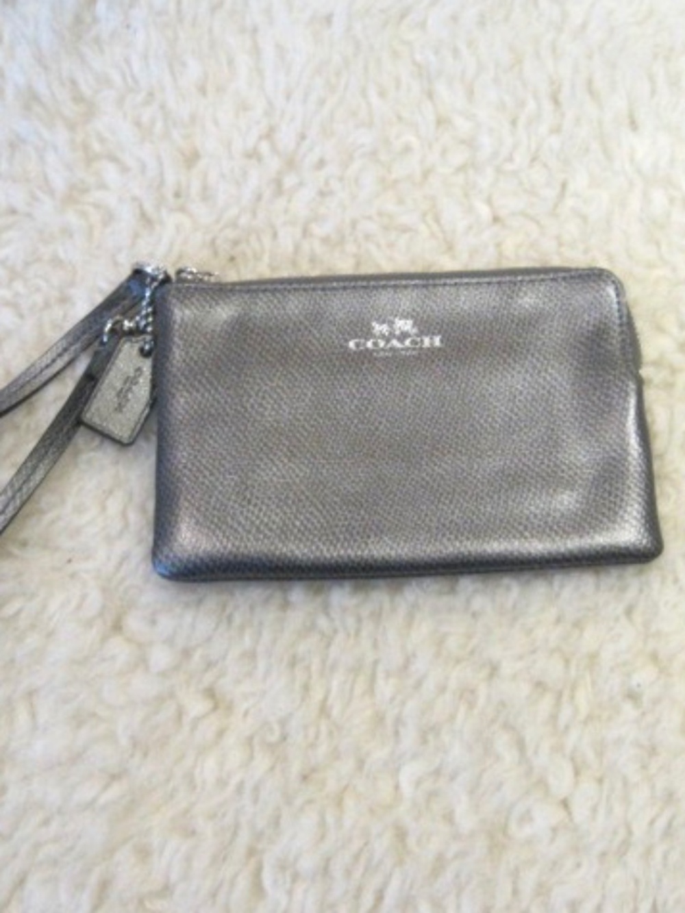Coach Metallic Small Corner Zip Wristlet